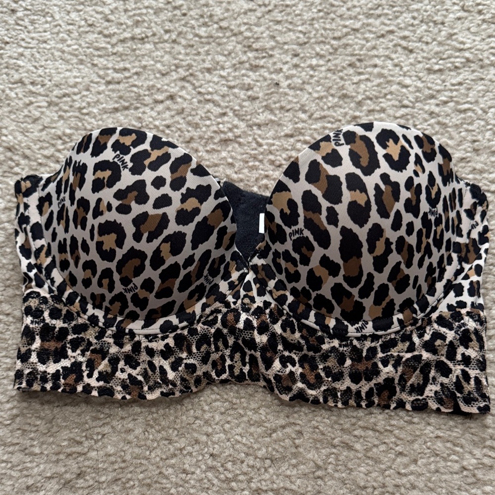Victoria's Secret Pink Animal Print Bustier bra